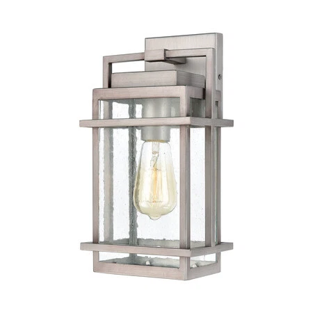 ELK LIGHTING 46770/1 Breckenridge 1-Light Sconce in Weathered Zinc with Seedy Cover
