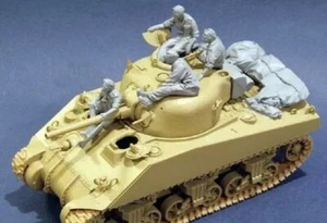 1/35 4 Stck. Harzfigur Modellbausatz US Soldaten Sherman Crew kein Panzer Zweiter Weltkrieg unlackiert - Bild 1 von 9
