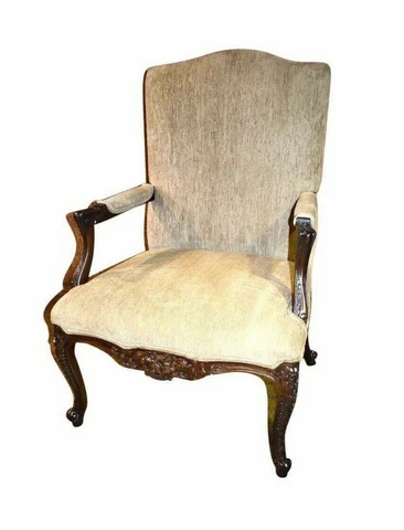 Vintage Carved French Style Bergere Chair Cover