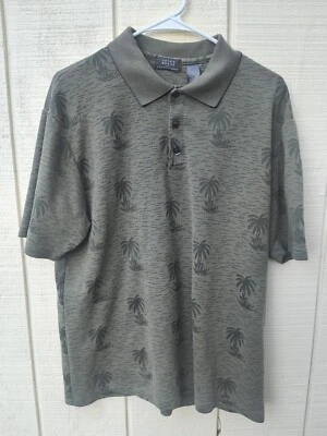 Camisa Polo Crazy Horse Hombre L Verde Oliva Hawaiana Manga Corta Estampado Completo Foto 1 de 4