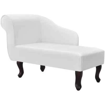 Chaise longue de cuero sintético blanco NNEVL Foto 1 de 4
