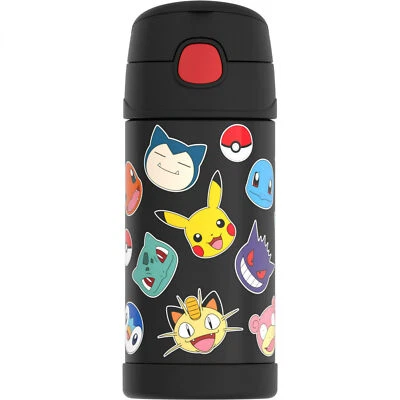 Pokemon Fan Faves Thermos Funtainer 12 Ounce Bottle Black - Image 1 of 4