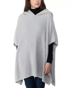 Poncho para mujer Charter Club tejido chenilla con capucha - gris - OS - $68 - Imagen 1 de 5