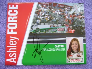 Cuadro autógrafo Ashley Force 8x10 papel Castrol Dragster unisex verde rojo blanco - Imagen 1 de 6