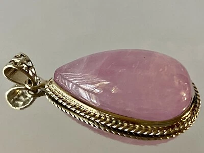 Colgante de plata de ley 42 mm "Gemas preciosas/AAAA" ~ KUNCITA LILA lavanda I1402 Foto 1 de 4