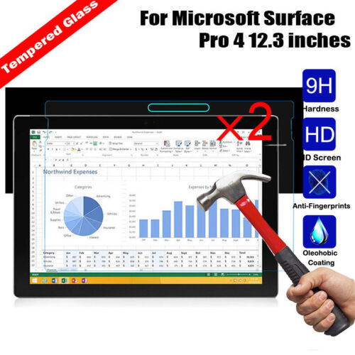 2x Tempered Glass Screen Protector For Microsoft Surface 3 Pro 2 Pro 3 Pro4 Pro7