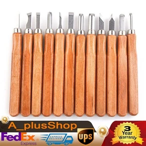 12Pcs Wood Carving Hand Chisel Tool Set Professional Woodworking Gouges Steel - Picture 1 of 7