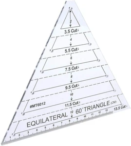 Biitfuu 60 Degree Triangle Quilting Ruler Quilting Template Stencil Transparent - Picture 1 of 12