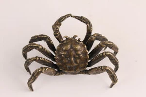 Collection chinese bronze crab statue home decor tea pet fortune gift - Picture 1 of 6