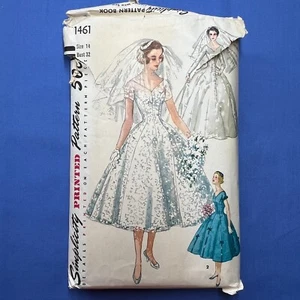 Simplicity 1461 Misses One Piece Bride's Bridesmaid's Dress Veil Headpiece Sz 14 - Picture 1 of 4