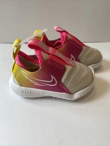 Baby Girls Nike Pink And Yellow Flexrunner Sneakers Shoes Size 3C NWOB - Picture 1 of 6