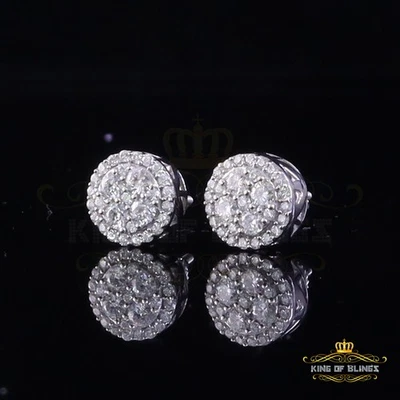 Pendientes de racimo blanco de plata de ley 925 de 1,00 quilates de moissanita para hombre y mujer Foto 1 de 4