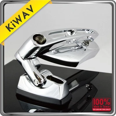 Espejos retrovisores cromados aluminio se adapta a GSX SV ZX CBR moto deportiva altamente ajustable ε Foto 1 de 4