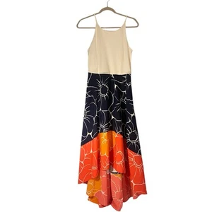 Vestido Anthrolpologie Hutch Melocotón Alto-Bajo Midi Blanco Azul Marino Naranja Talla Mediana - Imagen 1 de 11