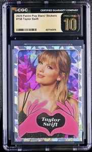Taylor Swift 2025 Panini Pop Stars! Stickers #158 Silver Foil CGC 10 Pristine - Picture 1 of 3