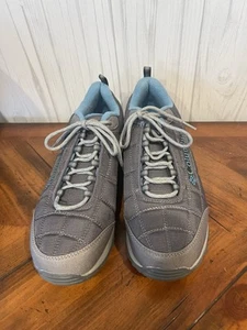 Columbia Womens Firecamp Knit Low Hiking Shoes Gray Blue Sneakers Size 9.5 New - Picture 1 of 7