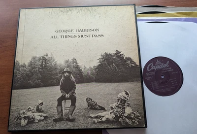 CANADA!!! GEORGE HARRISON All Things Must Pass 1978 PURPLE 3 LP BOX BEATLES - Image 1 of 4