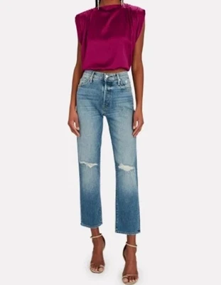 Pantalones de mezclilla Mother The Trickster desgastados al tobillo en tierra santa - 30 nuevos con etiquetas Foto 1 de 4