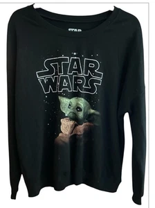 Star Wars Baby Yoda Black Women’s Sweatshirt Very Soft. Size L - Picture 1 of 8