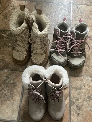 女孩冬季靴 1/3.5 码 Merrell 防水,Zara 和 Olive & Jack — 第 1/4 张图片