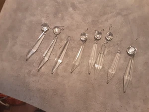 8 CRYSTAL PENDANTS IDEAL FOR RESTORATION CHANDELIERS - Picture 1 of 7