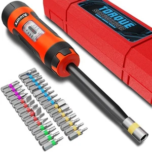 Long Shank Torque Screwdriver Wrench Driver Set, 5-55 Inch Pounds lbs, 32 Pcs... - Picture 1 of 4
