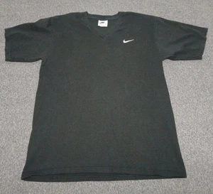 Vintage 90s Nike Nike Swoosh Black V Neck Mens T Shirt Size Medium - Bild 1 von 8