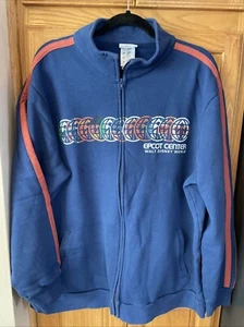 WDW Disney Parks Epcot Jacket Mens Blue XXL EPCOT EMBLEM full Zip Up. Vintage ? - Picture 1 of 5
