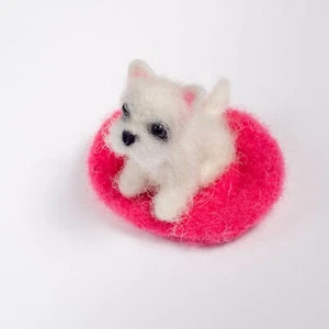 West Highland Terrier Figurine – Felted Wool Westie Miniature Dog Gift in Box - Picture 1 of 5
