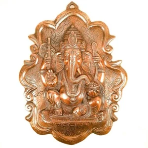 Lord Ganesh Appendiabiti da Parete per Pooja, Arredamento Casa e Festival Metallo - Lega 16 Pollici - Foto 1 di 9