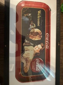 framed coca cola cardbord sign. Us Marine In Dress Blues. Coke. - Picture 1 of 12