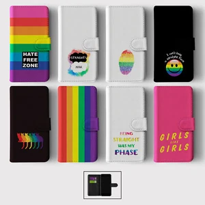 CASE FOR IPHONE 16 15 14 13 12 11 SE PRO WALLET FLIP PHONE COVER LGBT PRIDE GAY - Picture 1 of 10
