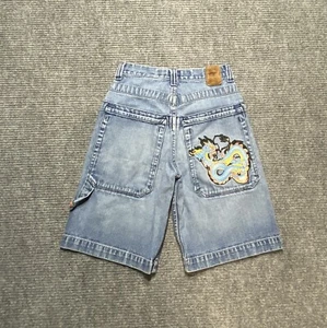Y2K JNCO Shorts YOUTH 10 Blue Baggy Loose Dragon Jorts Vintage Carpenter - Picture 1 of 10