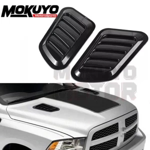 2x For Dodge Sport Black Car Front Hood Side Air Flow Vent Hole Cover Decor Trim - Picture 1 of 6