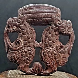Jade Hetian viejo Dragón Antiguo Colgante Escultura de Artesanía China - Imagen 1 de 8