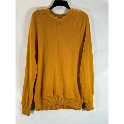 AMERICAN EAGLE OUTFITTERS 男式深黄色圆领套衫毛衣 L 码 — 第 1/4 张图片