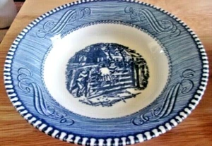 Currier & Ives 7 Berry Sauce Bowls "Old Farm Gate" 5.5" W - Picture 1 of 4