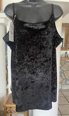 7th element velvet women’s black tank top size 3X - Image 1 of 4