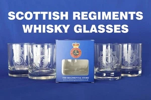 Regimental Whisky Glass Scottish Regiments Engraved Cap Badge Veterans Gifts - Picture 1 of 23