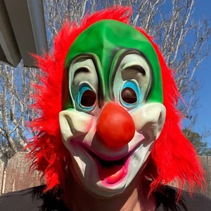 Clown Mask Halloween VTG 1980s Taiwan Creepy Costume Circus Face Horror Movie - Picture 1 of 18