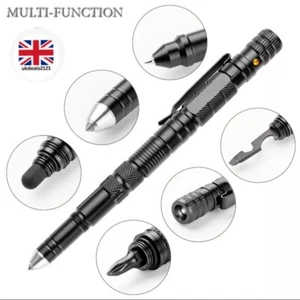 10-in-1 Tactical Pen Flashlight Glass Breaker Stylus Screwdriver Emergency Tool - Picture 1 of 9