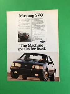 FORD MUSTANG SVO ORIGINAL VINTAGE PRINT AD ADVERTISEMENT PRINTED - Picture 1 of 1