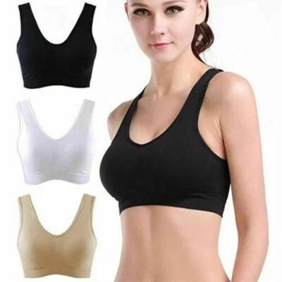 Womens Ladies Sports BRA Seamless Full Cup Non-Wired Sleep Comfort Size Stretch - Image 1 of 4