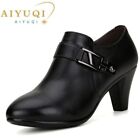 Spring Leather Shoes Women Spike Heels Office Business Dress Fashion Women Shoes
