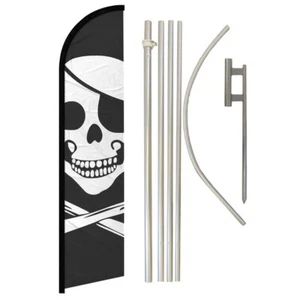 Kit de bandera y poste publicitario pirata sin viento - Imagen 1 de 9