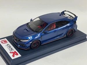1/18 MotorHelix Honda Civic Type R LHD in Gloss Metallic Blue Leather Customized - Picture 1 of 6