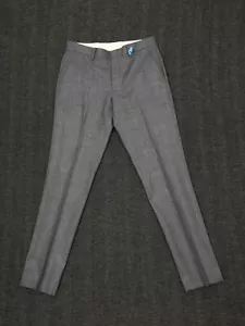 J Crew Bowery Pantalone elegante lana uomo 30x32 (30x30) grigio vestibilità slim 47475 - Foto 1 di 15