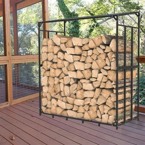 Heavy Duty Metal Firewood Storage Rack Log Outdoor Shed Strong Steel Floor Slat - Picture 1 of 12