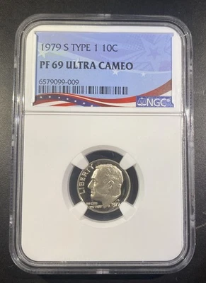 1979 S 10c NGC PF69 Ultra Cameo Type 1       🔥🪙🔥 - Image 1 of 2