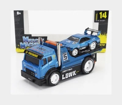 MAISTO 11532-14 TRUCK - JDM FLATBED TRUCK CAR TRANSPORTER WITH NISSAN SKYLINE GT - Immagine 1 di 2